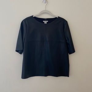 H&M Leather Short Sleeve Top